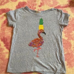 Crewcuts flamingo pineapple sequin flip tee